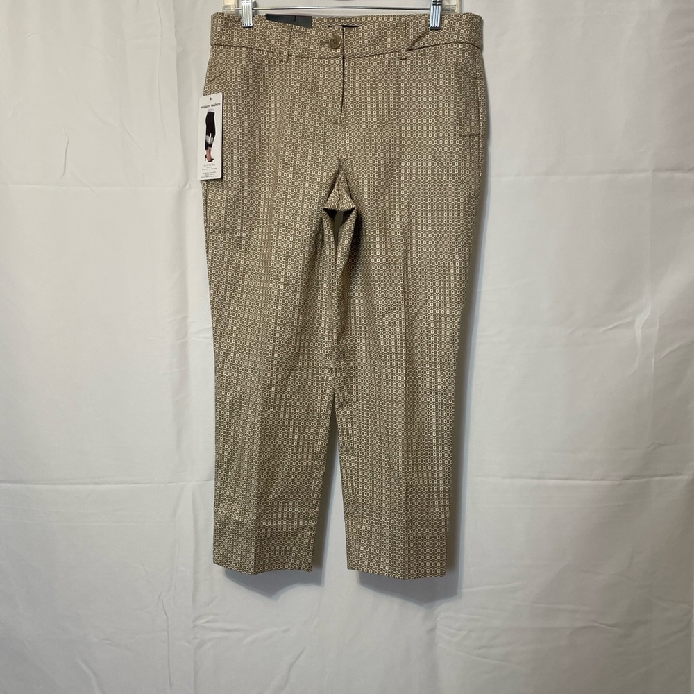 Hilary Radley Patterned Cropped Pants Beige Women’s Medium